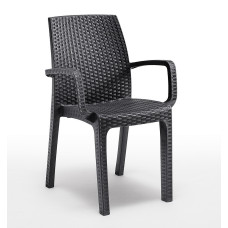 Стілець садовий пластиковий BICA Verona armchair, графіт