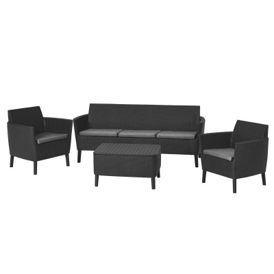 Комплект садових меблів Keter Salemo 3 seater set, графіт