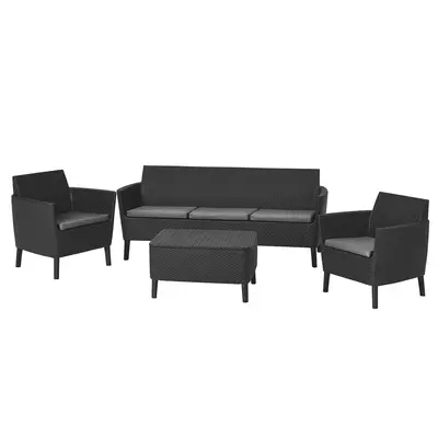 Комплект садових меблів Keter Salemo 3 seater set, графіт Комплект садових меблів Keter Salemo 3 seater set, графіт