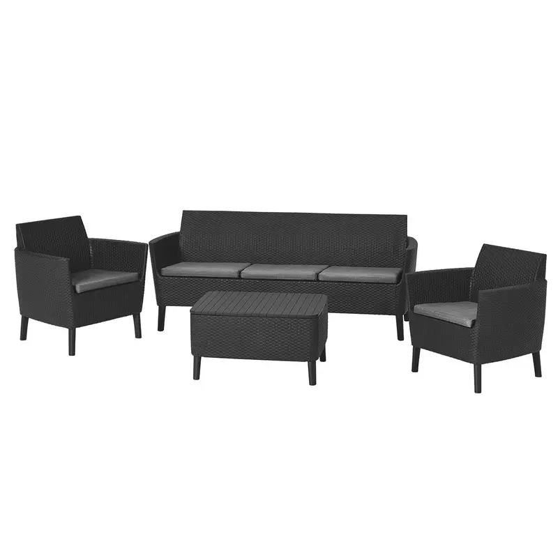 Комплект садових меблів Keter Salemo 3 seater set, графіт Комплект садових меблів Keter Salemo 3 seater set, графіт