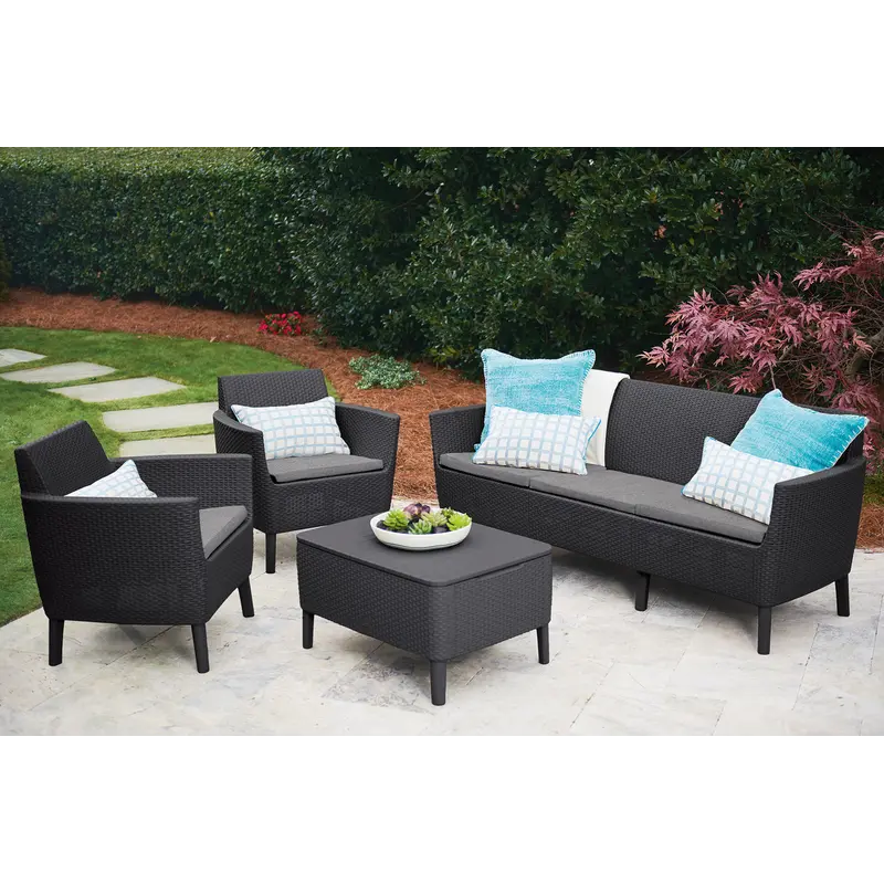 Комплект садових меблів Keter Salemo 3 seater set, графіт Комплект садових меблів Keter Salemo 3 seater set, графіт