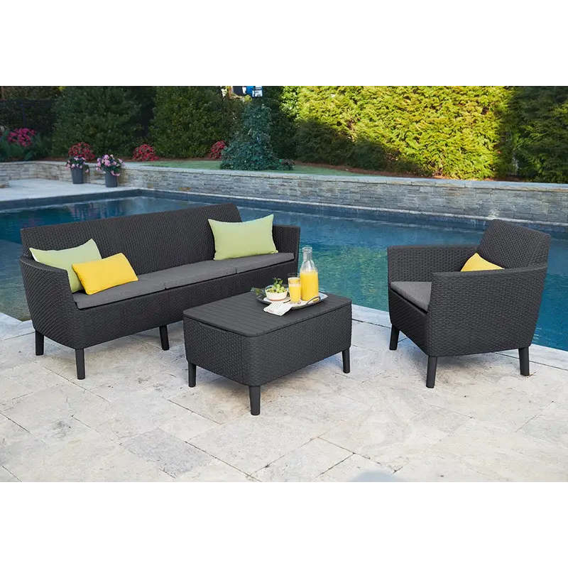 Комплект садових меблів Keter Salemo 3 seater set, графіт Комплект садових меблів Keter Salemo 3 seater set, графіт
