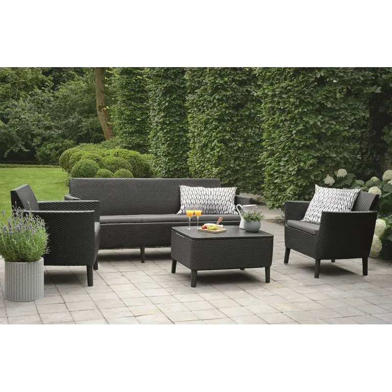 Комплект садових меблів Keter Salemo 3 seater set, графіт Комплект садових меблів Keter Salemo 3 seater set, графіт