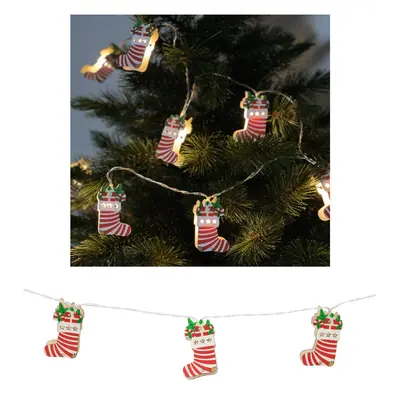 Гірлянда світлодіодна "Шкарпетка новорічна" Chomik, 1,65 м, 10 LED теплий білий