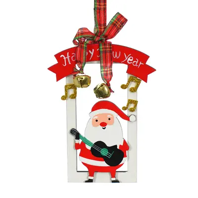 Прикраса-підвіска дерев'яна "Санта Клаус" Jumi, 13 см, біла з червоним