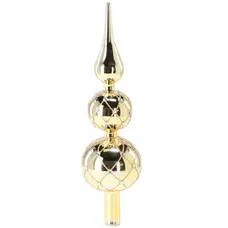 Верхівка на ялинку Chomik декорована 30 см, скло, золотиста