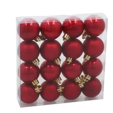 Ялинкові пластикові кульки Chomik комплект 16шт, Ø 4см, червоні