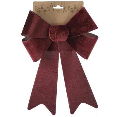 Бант декоративний Chomik велюр, 23х38 см, бордо