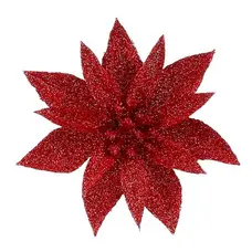 Квітка декоративна на кліпсі Mica Decorations 10 см, 3 шт, червона