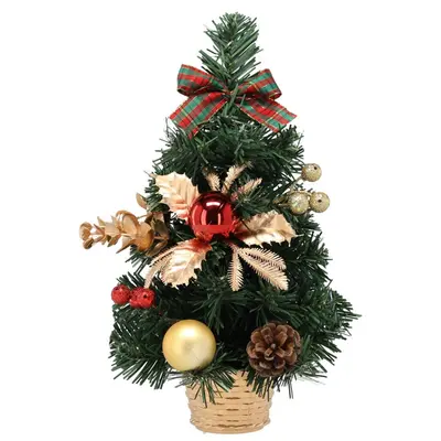 Ялинка штучна Chomik прикрашена, 30 см, червоно-золотистий декор