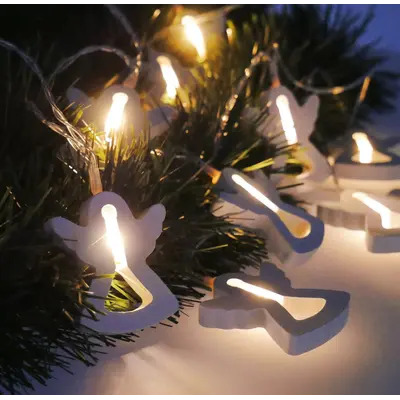 Гірлянда електрична Chomik, янгол, 10 LED, 1.65 м, теплий білий, батарейки