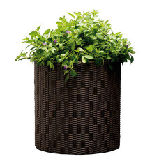 Горщик для квітів Keter 18 л. Cylinder Planter Medium, коричневий