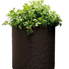 Горщик для квітів Keter 18 л. Cylinder Planter Medium, коричневий