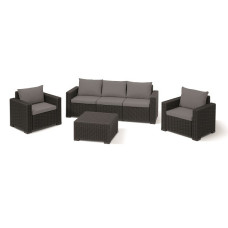 Комплект садових меблів Keter California 3 seater, графіт - прохолодний сірий