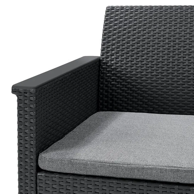 Комплект садових меблів Keter Emma balcony set, стіл-скриня, сірий Комплект садових меблів Keter Emma balcony set, стіл-скриня, сірий