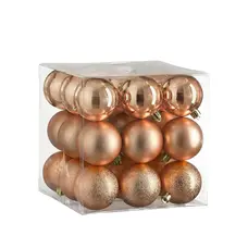 Ялинкові пластикові кульки "House of Seasons" комплект 27 шт, Ø 6 см, персик