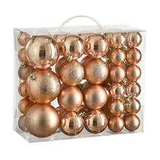 Ялинкові пластикові кульки "House of Seasons" комплект 46 шт, Ø 4/6/8 см, персик