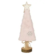 Прикраса декоративна "Ялинка" House of Seasons, 32 см, дерево з хутром, рожева