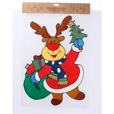 Наклейка новорічна "Олень з подарунками" Chomik, 31х47 см