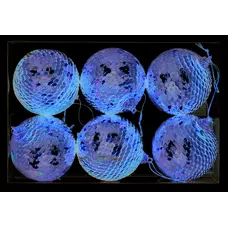 Ялинкові пластикові кульки Jumi комплект 6 шт, Ø 6 см, золоті паєтки