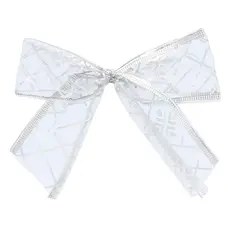Бант декоративний органза Chomik, комплект 4 шт, 10 х 10 см, срібний