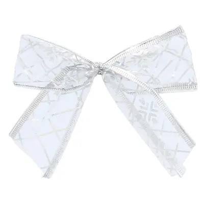 Бант декоративний органза Chomik, комплект 4 шт, 10 х 10 см, срібний