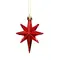 Прикраса-підвіска пластикова "Зірки" 9 см, комплект 4 шт, червоні