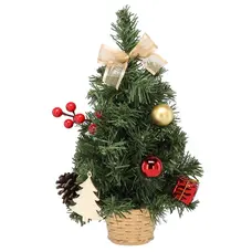 Ялинка штучна Chomik, прикрашена, червоно-золотистий декор, 30см