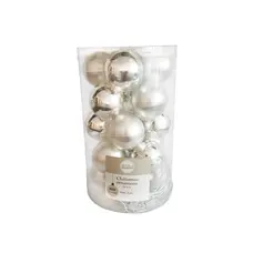 Ялинкові скляні кульки House of Seasons, комплект 20 шт, Ø 4 см, срібні