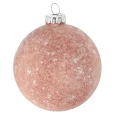 Ялинкова скляна кулька Chomik 8 см, пастельні кольори рожева