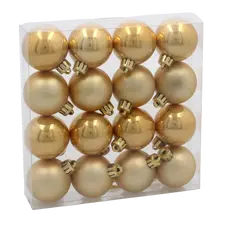 Ялинкові пластикові кульки Chomik комплект 16шт, Ø 4см, золотисті