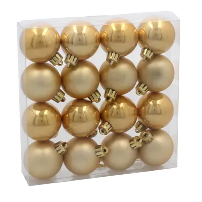 Ялинкові пластикові кульки Chomik комплект 16шт, Ø 4см, золотисті