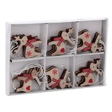 Прикраса-підвіска Chomik Олені, дерево, комплект 18 шт