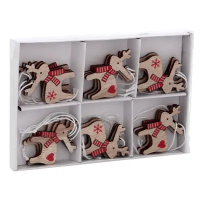 Прикраса-підвіска Chomik Олені, дерево, комплект 18 шт