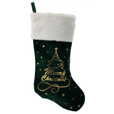 Шкарпетка новорічна декоративна Chomik 50 см, зелена