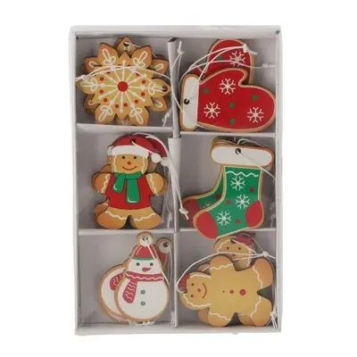 Прикраса-підвіска Chomik Новорічні атрибути, дерево, комплект 18шт, кольорові