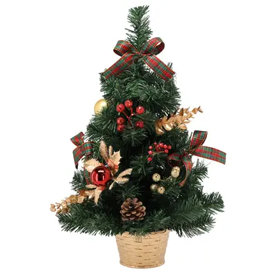 Ялинка штучна Chomik прикрашена, 50 см, червоно-золотистий декор