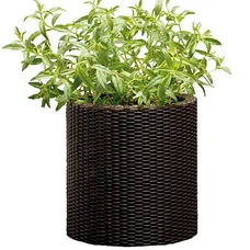 Горщик для квітів Keter 7 л. Cylinder Planter Small, коричневий