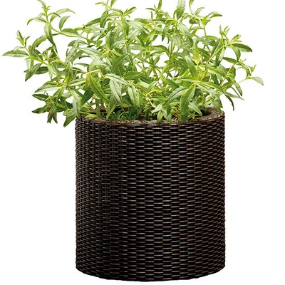 Горщик для квітів Keter 7 л. Cylinder Planter Small, коричневий