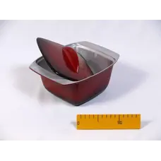 Гуляшниця 1,5 л з кришкою, з зовнішнім покриттям стеклоемалевим