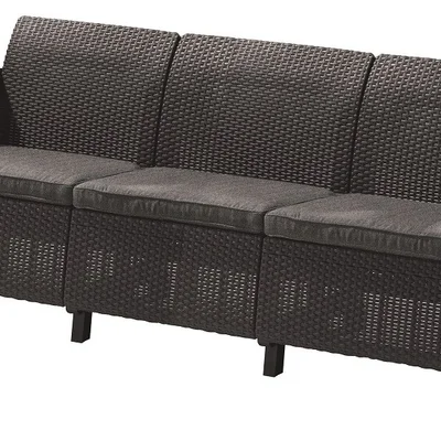 Софа садова пластикова Keter Corfu love seat max, сіра
