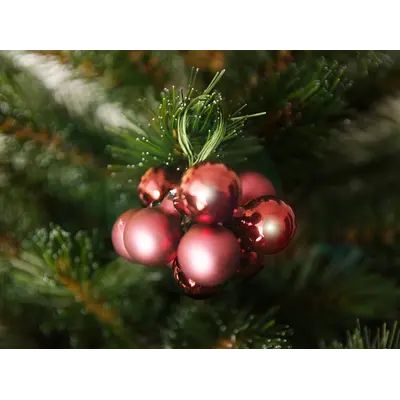 Ялинкові скляні кульки-грони "House of Seasons", бордо Ø 2 см