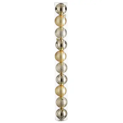 Ялинкові пластикові кульки "House of Seasons" комплект 10 шт, Ø 6 см, шампань