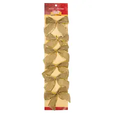 Бант декоративний текстильний Chomik, комплект 6 шт, 10 см, золотистий