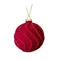 Ялинкова скляна кулька велюр "Chomik" Ø 8 см, червона хвиляста