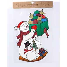 Наклейка новорічна "Сніговички з подарунками" Chomik, 31х47 см