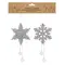 Прикраса-підвіска з кристалами "Сніжинки" Chomik, комплект 2 шт, 18 см, срібний