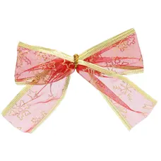 Бант декоративний органза Chomik, комплект 4 шт, 10 х 10 см, червоний