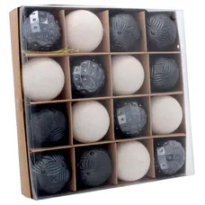 Ялинкові пластикові кульки комплект 16шт, Ø 6см, чорні