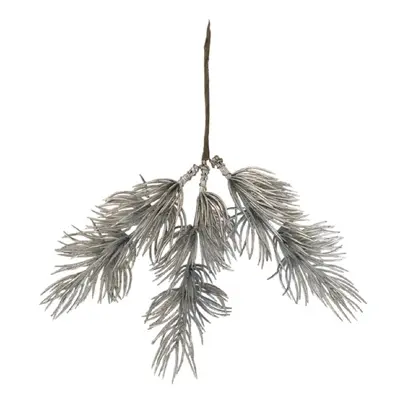 Гілка для новорічного декору Jumi 20 см, пластик, срібляста